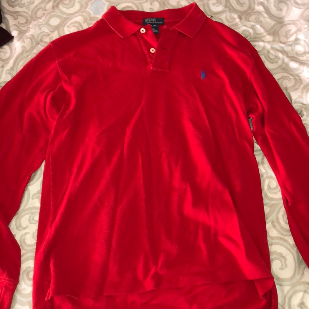 Ralph Lauren Red Collard Long Sleeve
